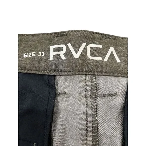 RVCA Men's Green Chino Hybrid Shorts Waist 33 Casual 5-Pocket Design - Picture 2 of 4